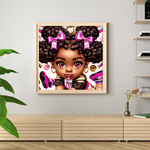 Load image into Gallery viewer, Diamond Painting - Full Round - curly black girl (30*30CM)
