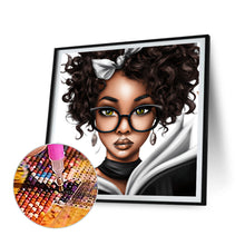 Load image into Gallery viewer, Diamond Painting - Full Round - curly black girl (30*30CM)
