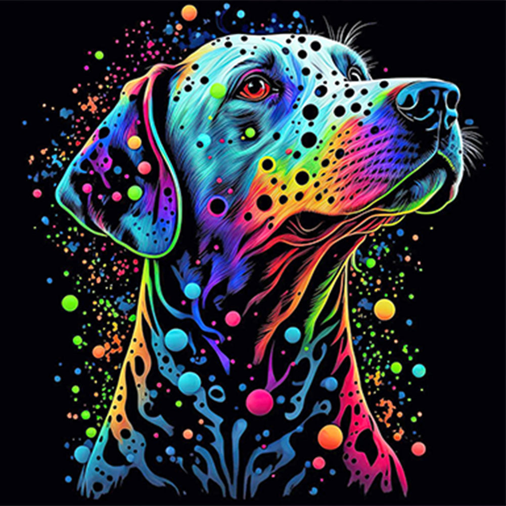 Diamond Painting - Full Round - Colorful Dalmatian (30*30CM)