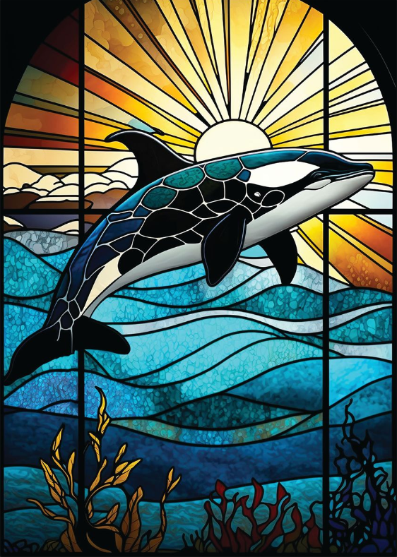 AB Diamond Painting - Full Round - Glass killer whale (40*55CM)