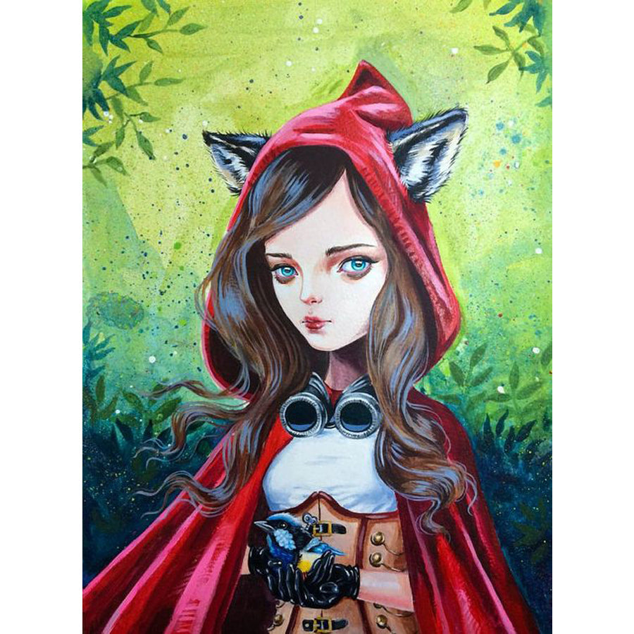 Diamond Painting - Full Round - Cartoon Girl (30*40CM)