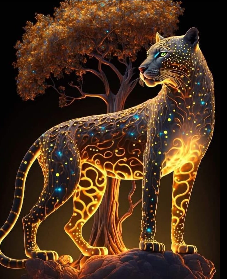AB Diamond Painting - Full Round - Leopard (40*50cm)