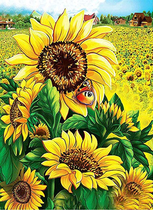 AB Diamond Painting - Full Round - Sunflower (40*55cm)
