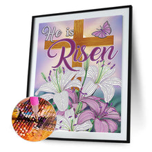 Load image into Gallery viewer, Diamond Painting - Partial Special Shaped - easter cross lily (30*40CM)
