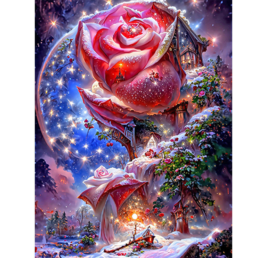 Diamond Painting - Full Round - red rose fantasy (30*40CM)