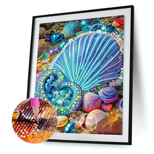 Diamond Painting - Partial Special Shaped - Fantasy colorful shells (30*40CM)
