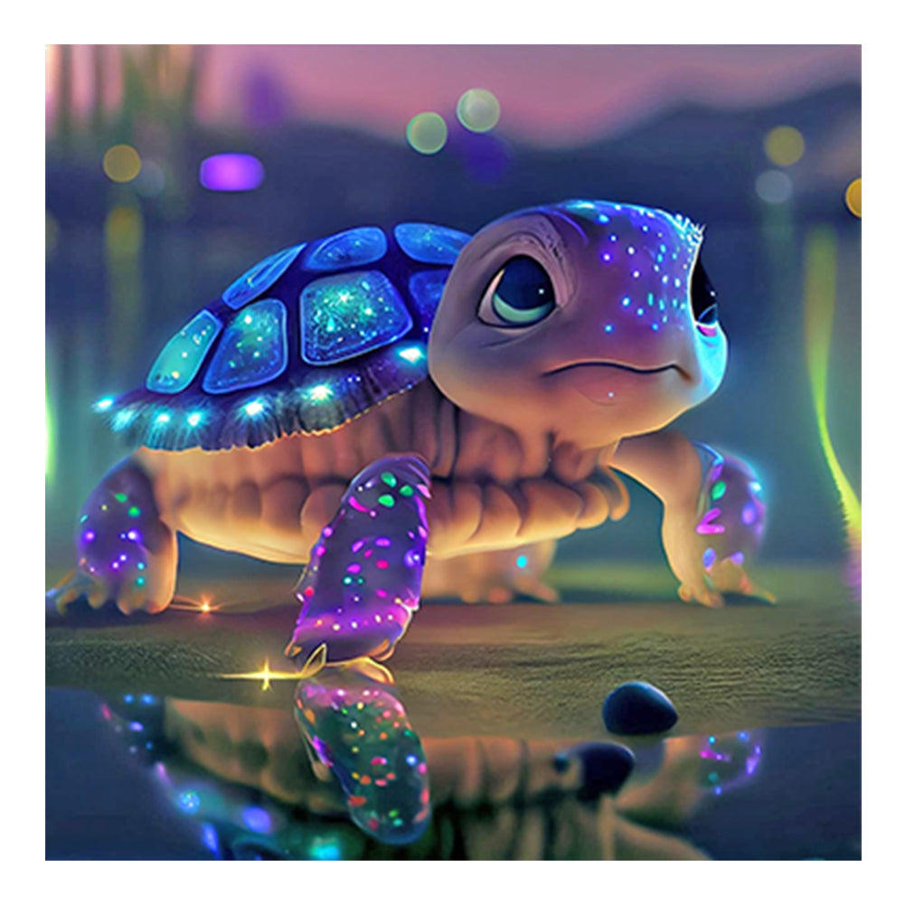 Diamond Painting - Full Round - Fluorescent little turtle (30*30CM)