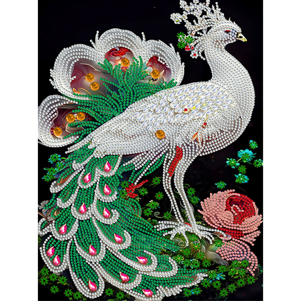 Diamond Painting - Partial Special Shaped - Peacock (30*40CM)