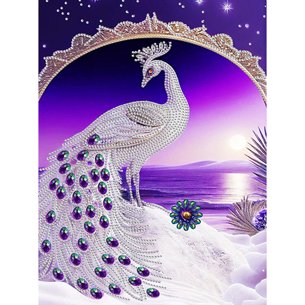 Diamond Painting - Partial Special Shaped - Peacock (30*40CM)