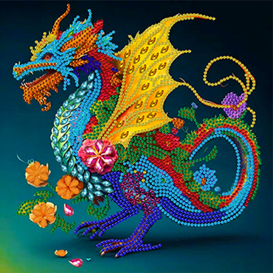 Diamond Painting - Partial Special Shaped - 12 zodiac dragons (30*30CM)