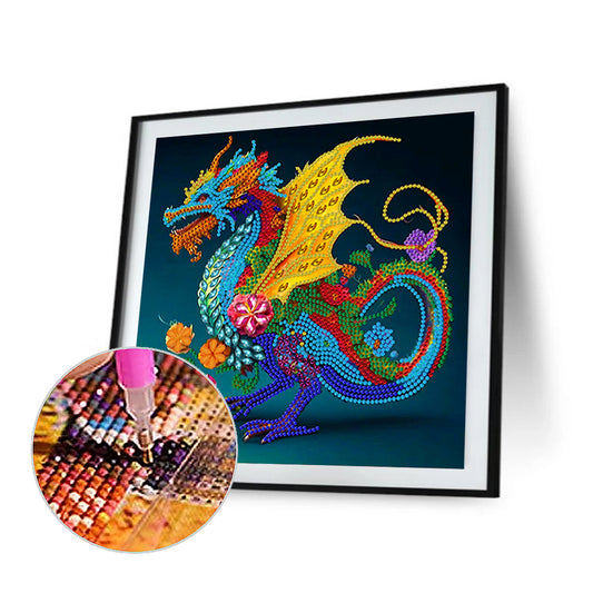 Diamond Painting - Partial Special Shaped - 12 zodiac dragons (30*30CM)