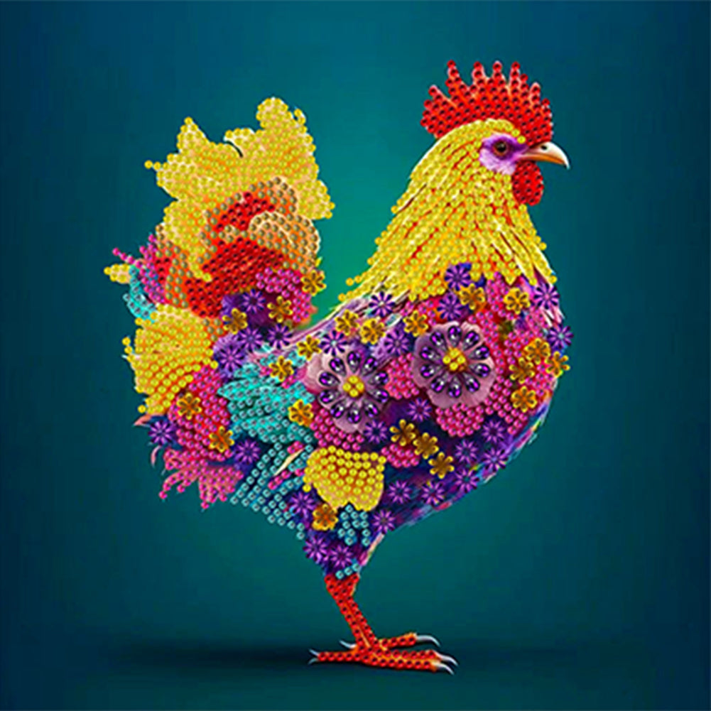 Diamond Painting - Partial Special Shaped - 12 zodiac chickens (30*30CM)