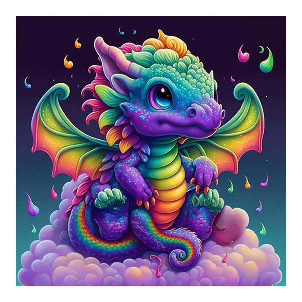 Diamond Painting - Full Round - rainbow pterosaur (30*30CM)