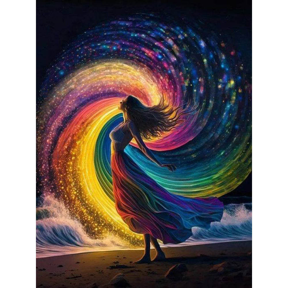 Diamond Painting - Full Round - rainbow girl (30*40CM)