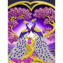 Load image into Gallery viewer, Diamond Painting - Partial Special Shaped - Gorgeous Pairs of Peacocks (30*40CM)
