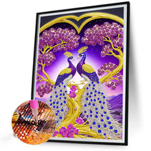 Load image into Gallery viewer, Diamond Painting - Partial Special Shaped - Gorgeous Pairs of Peacocks (30*40CM)
