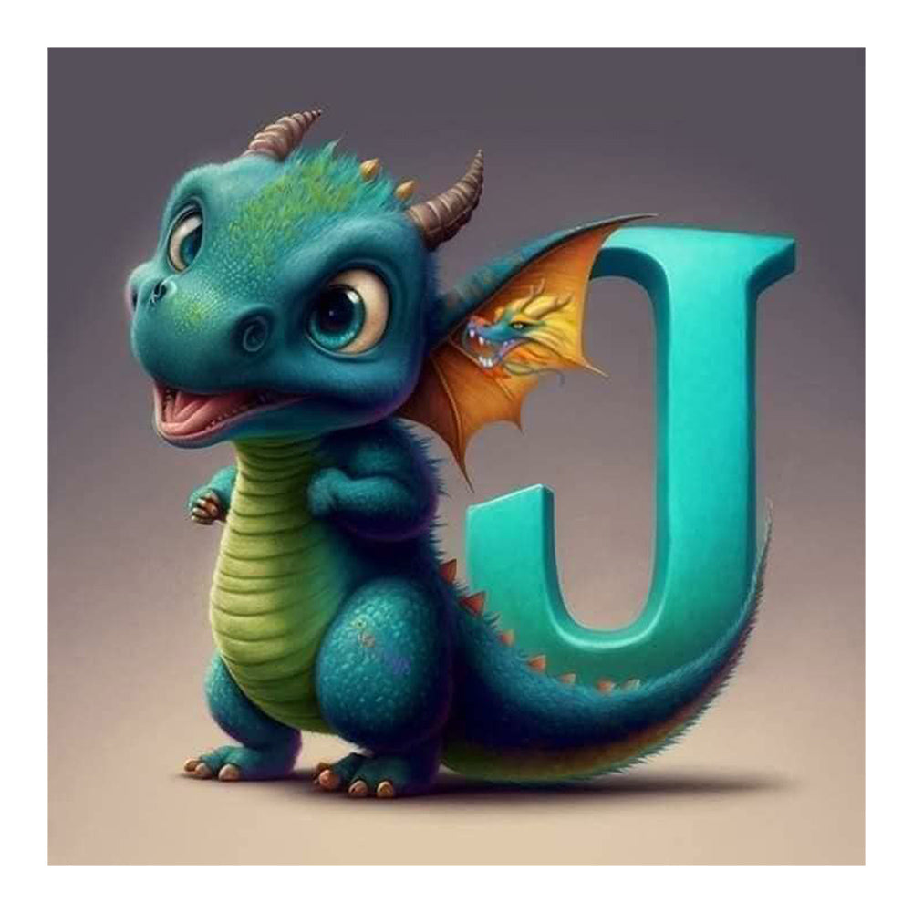 Diamond Painting - Full Round - Little Dinosaur J (30*30CM)
