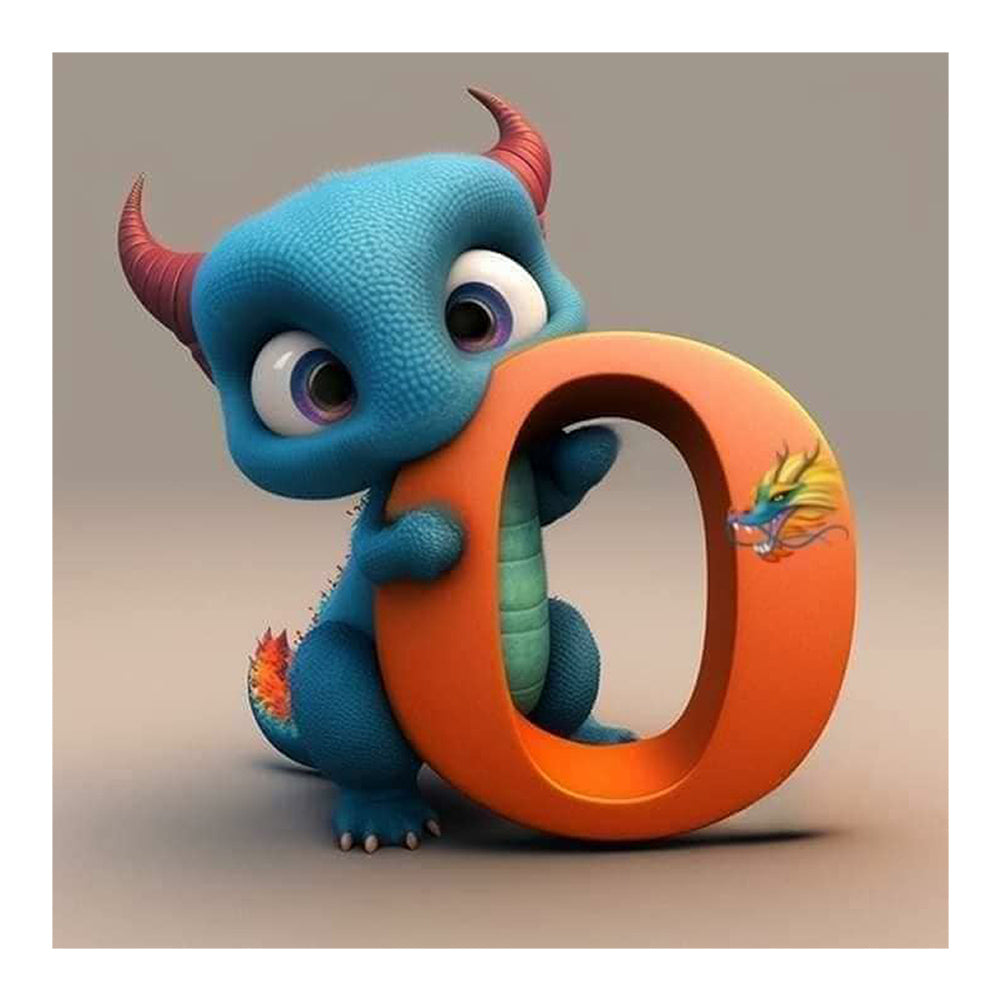 Diamond Painting - Full Round - Little Dinosaur O (30*30CM)