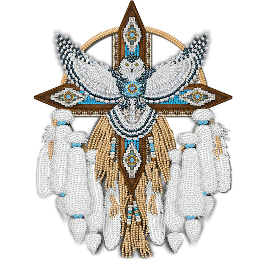Diamond Painting - Partial Special Shaped - Snowy Owl Mandala Dreamcatcher (30*40CM)