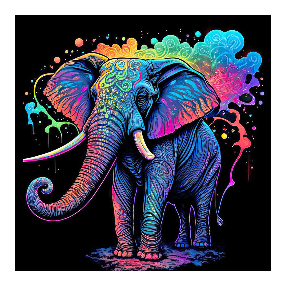 Diamond Painting - Full Round - colorful elephant (30*30CM)