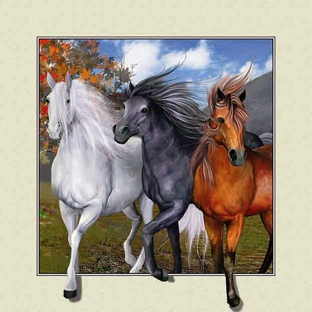 AB Diamond Painting - Full Round - Animals Horse (40*40cm)