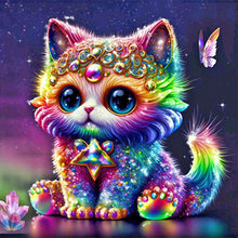 Load image into Gallery viewer, Diamond Painting - Full Round - jeweled kitten (30*30CM)
