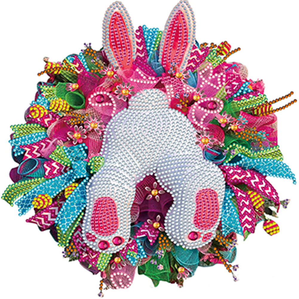 Diamond Painting - Partial Special Shaped - Easter bunny wreath (30*30CM)
