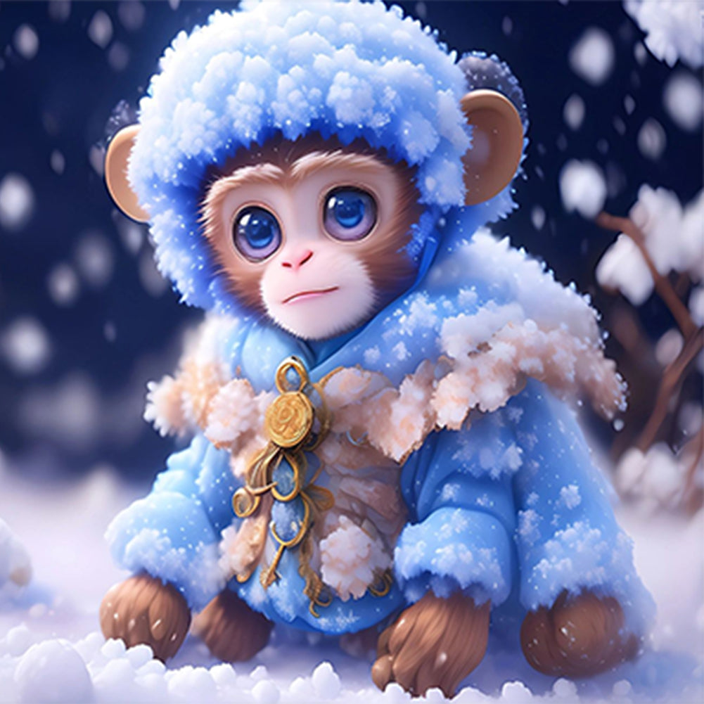Diamond Painting - Full Round - Winter Edition Zodiac Monkey (30*30CM)