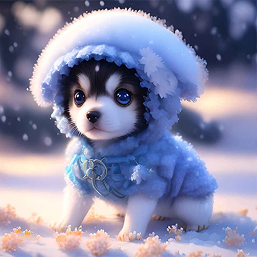 Diamond Painting - Full Round - Winter Edition Zodiac Dog (30*30CM)
