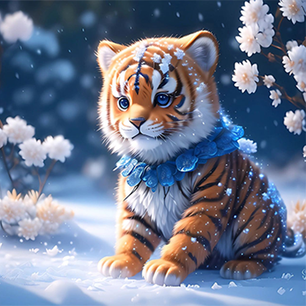Diamond Painting - Full Round - Winter Edition Zodiac Tiger (30*30CM)