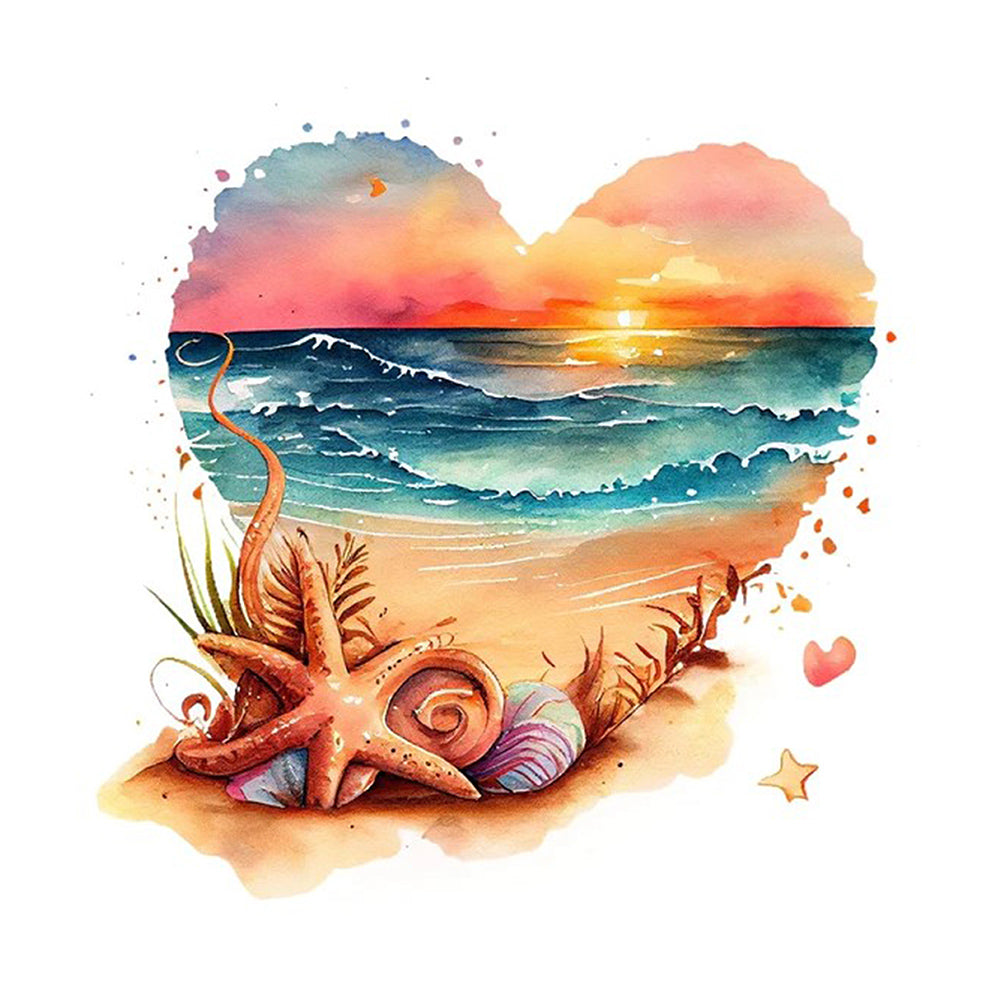 Diamond Painting - Full Round - love beach (30*30CM)