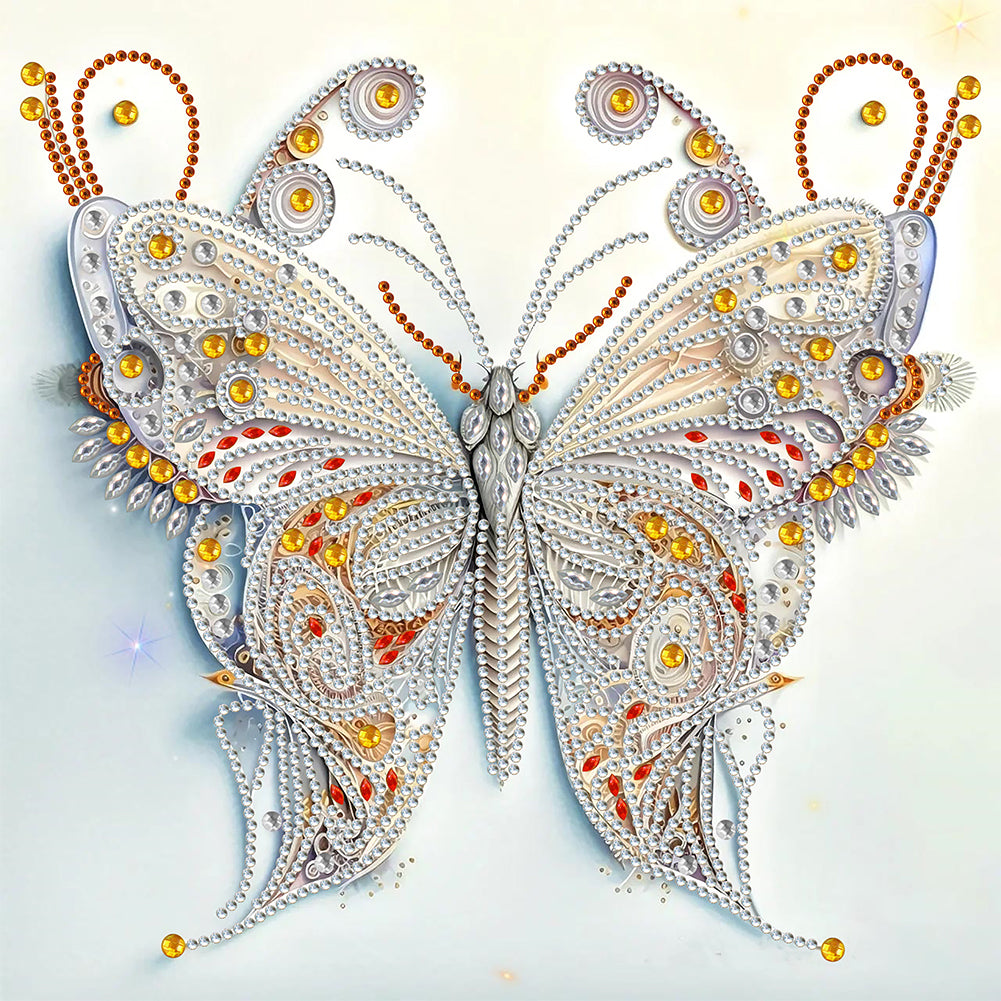 Diamond Painting - Partial Special Shaped - Pale Butterfly (30*30CM)