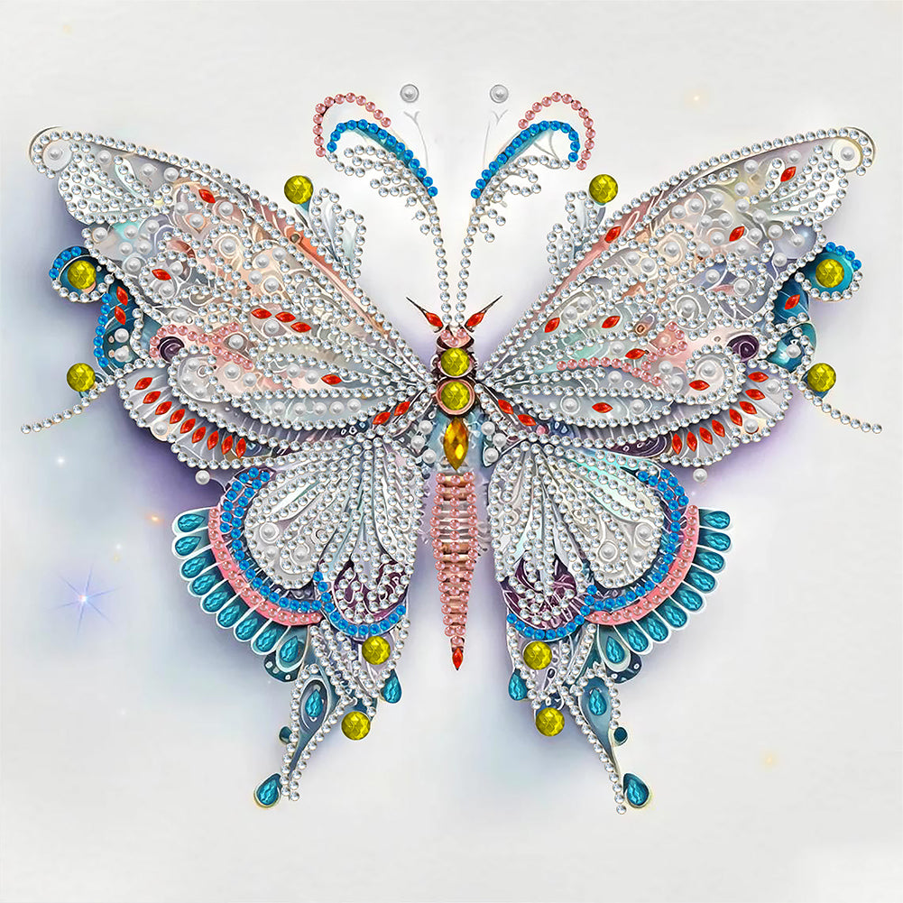 Diamond Painting - Partial Special Shaped - Pale Butterfly (30*30CM)