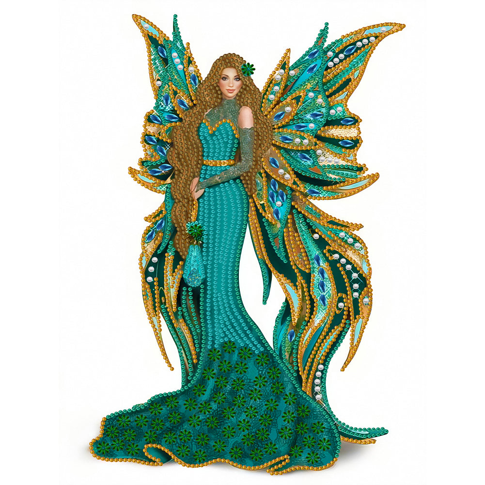 Diamond Painting - Partial Special Shaped - dress angel ladies (30*40CM)