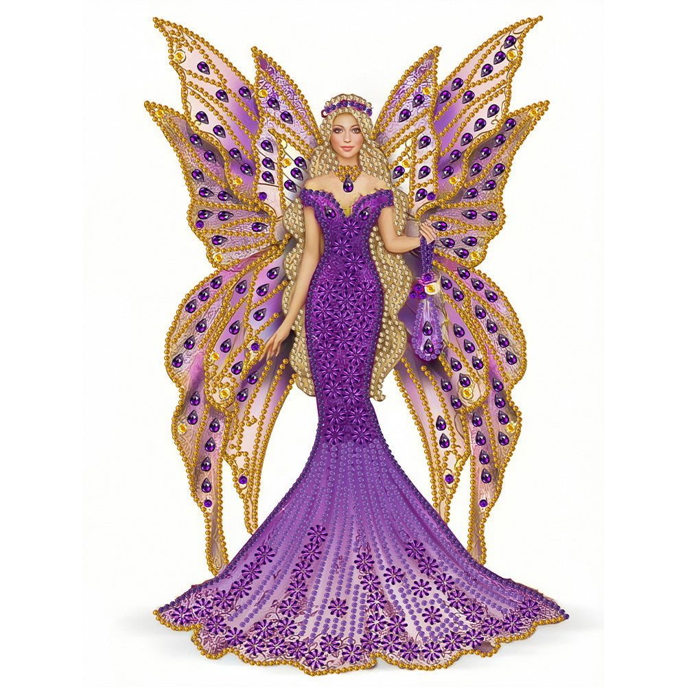 Diamond Painting - Partial Special Shaped - dress angel ladies (30*40CM)