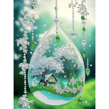 Load image into Gallery viewer, Diamond Painting - Partial Special Shaped - green leaf water drop microcosm (30*40CM)
