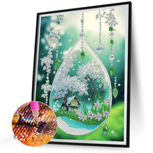 Load image into Gallery viewer, Diamond Painting - Partial Special Shaped - green leaf water drop microcosm (30*40CM)
