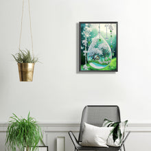 Load image into Gallery viewer, Diamond Painting - Partial Special Shaped - green leaf water drop microcosm (30*40CM)
