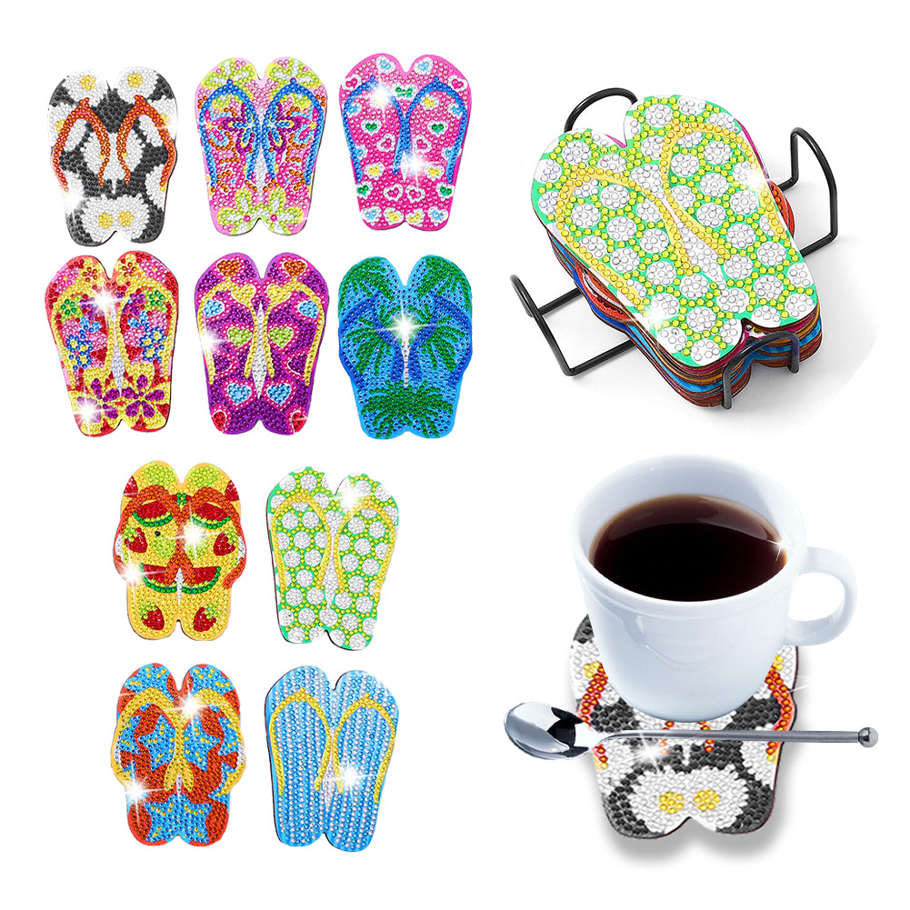 10pcs DIY Anti Slip Coasters Stackable Creative for Tabletop Protection (AA1182)