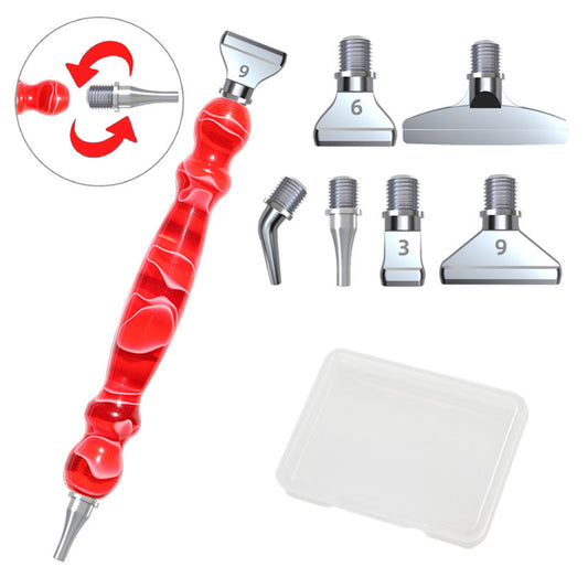 Screw Thread Diamond Painting Pen 5D Painting Tools with 6 Replacement Pen Heads