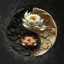 Load image into Gallery viewer, Diamond Painting - Full Round - Lotus Yin Yang Diagram (30*30CM)
