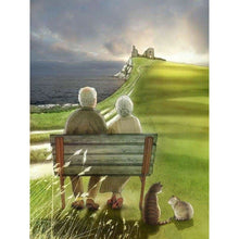 Load image into Gallery viewer, Diamond Painting - Full Round - old couple seaside sunset (30*40CM)
