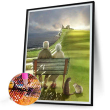 Load image into Gallery viewer, Diamond Painting - Full Round - old couple seaside sunset (30*40CM)
