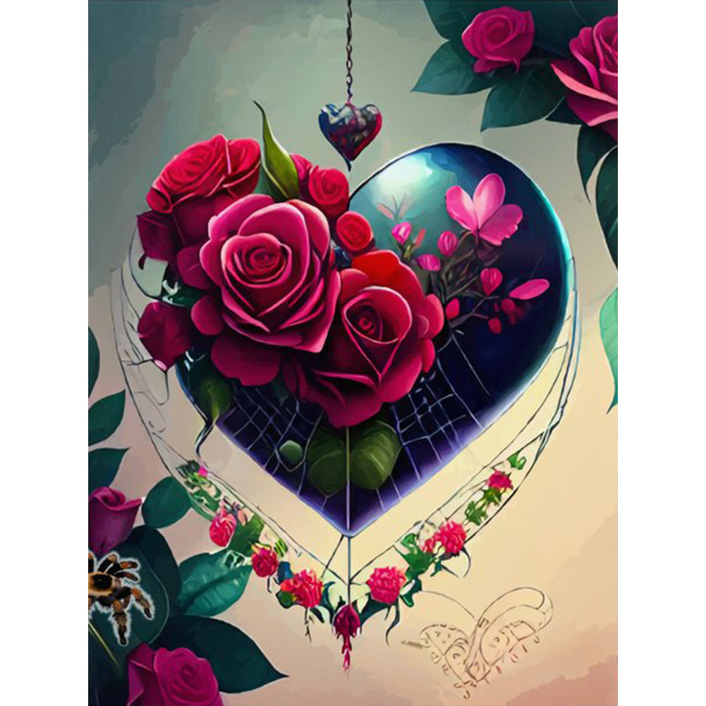 Diamond Painting - Full Round - rose love spider web (30*40CM)