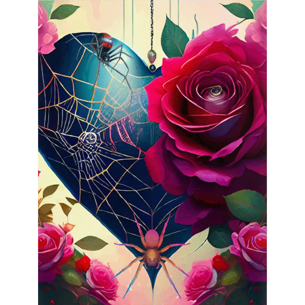 Diamond Painting - Full Round - rose love spider web (30*40CM)