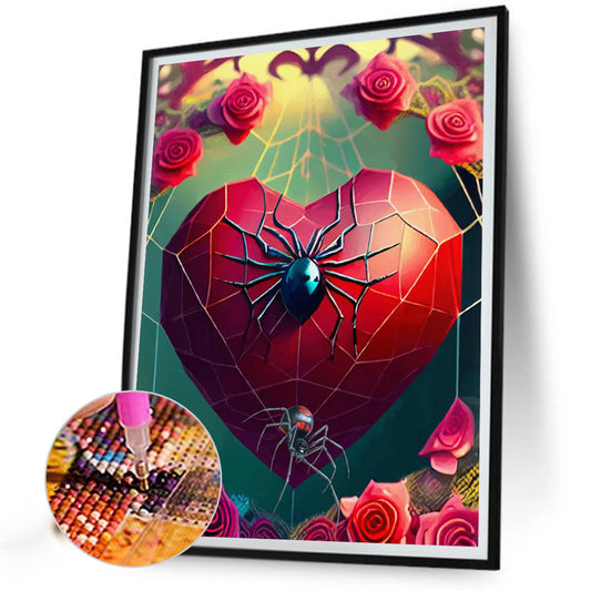 Diamond Painting - Full Round - rose love spider web (30*40CM)