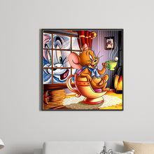 Load image into Gallery viewer, Diamond Painting - Full Round - cat and mouse (45*45CM)

