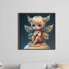 Load image into Gallery viewer, Diamond Painting - Full Round - little angel girl with wings (35*35CM)
