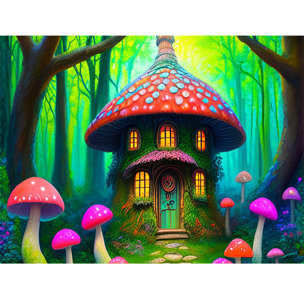 Diamond Painting - Full Round - mushroom house (40*30CM)