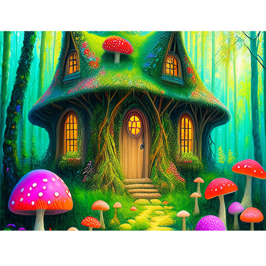 Diamond Painting - Full Round - mushroom house (40*30CM)